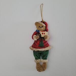 Santa Bear with Train Christmas Ornament, 6 x 3 Inches